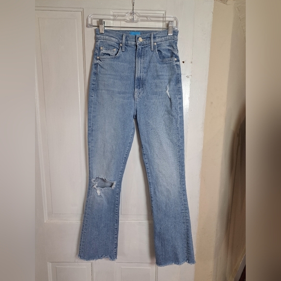 Mother The Tippy Top Insider Ankle Fray Jeans in Sippin' Sweet Tea Size 25 - Picture 2 of 13